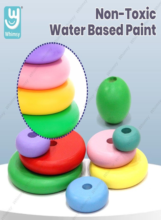 ويمسي لعبة حلقات خشبية مرحة للأطفال، لعبة فرز وتكديس حلقات بألوان قوس قزح للأطفال فوق 12 شهرًا - Image 4